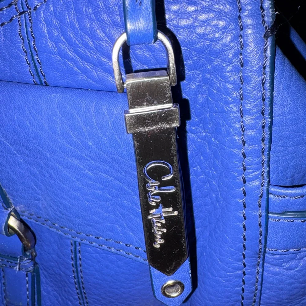 Cole Haan Y2K Shoulder Bag in Blue Pebbled Leathet - Picture 11 of 11